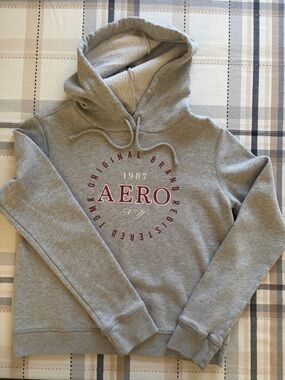 Aeropostale Gray Hoodie with Maroon Logo